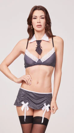 Sexy Pinstripe Secretary Lingerie Set -Lingerie And Swimwear Store BA 1249 F Yandy PS07272022