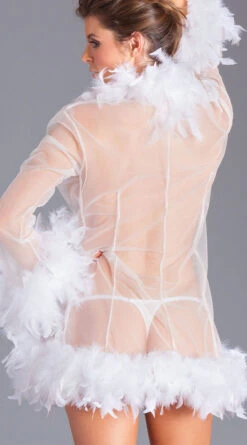 Be Wicked Birds Of A Feather Robe -Lingerie And Swimwear Store BW BW834S W back web 2020AUG24933