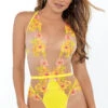 Neon Explosion Floral Teddy -Lingerie And Swimwear Store EC 34492 NEON EXPLOSION FS