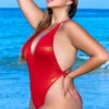 Plus Size High Tide Ribbed One Piece Swimsuit -Lingerie And Swimwear Store ES 6656X Red Edito 2022APRIL47823