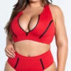 Plus Size Sporty Red Two Piece Swimsuit -Lingerie And Swimwear Store ES 6789X RED 3 YANDY PS02172022