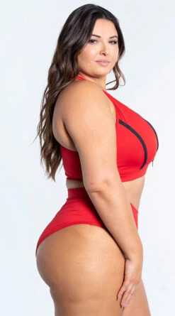 Plus Size Sporty Red Two Piece Swimsuit -Lingerie And Swimwear Store ES 6789X RED 4 YANDY PS02172022