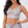 Pinstripe Daydream Pajama Set -Lingerie And Swimwear Store ES 7394 Grey Front 2022FEBPO42540