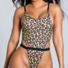 Yandy Cheetah Yourself High Cut One Piece Swimsuit -Lingerie And Swimwear Store EY 4173 GREEN PS01282020 1