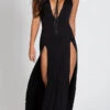 LEG AVENUE Double Trouble Black Gown -Lingerie And Swimwear Store LA 88017 BLACK 8 PS01242019