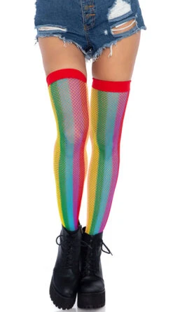 LEG AVENUE Rainbow Love Thigh High Stockings