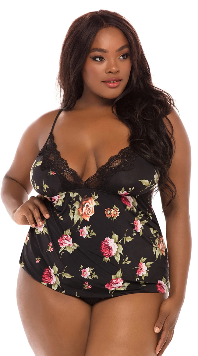 Plus Size Reina Floral PJ Short Set 3 Plus Size Reina Floral PJ Short Set