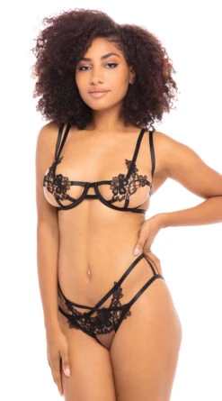 Falling For You Applique Bra Set -Lingerie And Swimwear Store OL 40 11446 BK ALT BA 2020NOV25636