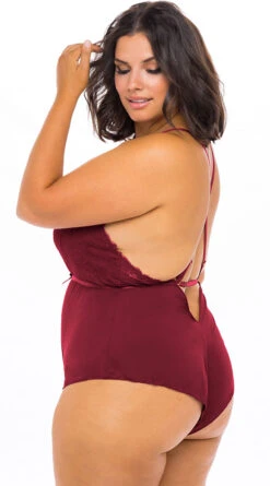 Plus Size Breakfast In Bed Romper -Lingerie And Swimwear Store OL LG 11633X RBB BACK BA 2021NOV43332