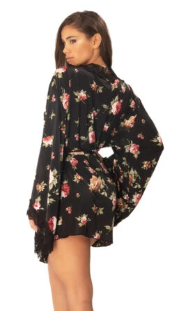 Reina Butterfly Sleeve Lace Robe -Lingerie And Swimwear Store OL LJ 10731 BK100 BACK HR 2019FW