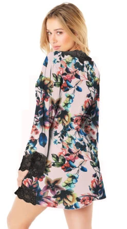 Reina Butterfly Sleeve Lace Robe -Lingerie And Swimwear Store OL LJ 10731 LP127BK BACK HR 2020UPDATE