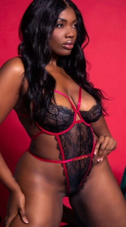 Playboy Plus Size Magical Moments Teddy -Lingerie And Swimwear Store PB PBL5009X RED 1 EDS YANDY 2021PBHOLIDAY