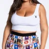 Playboy Plus Size Got It Covered Lounge Short Set -Lingerie And Swimwear Store PB PBL5016X BW 2 YANDY PS10282021
