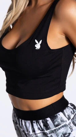 Playboy Got It Covered Lounge Short Set -Lingerie And Swimwear Store PB PBL5016 BLK 10 YANDY PS11112021