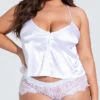Roma Plus Size Elegant Satin Pajama Set 2 Roma Plus Size Elegant Satin Pajama Set -Lingerie And Swimwear Store RM LI225Q 3 YANDY PS03242021