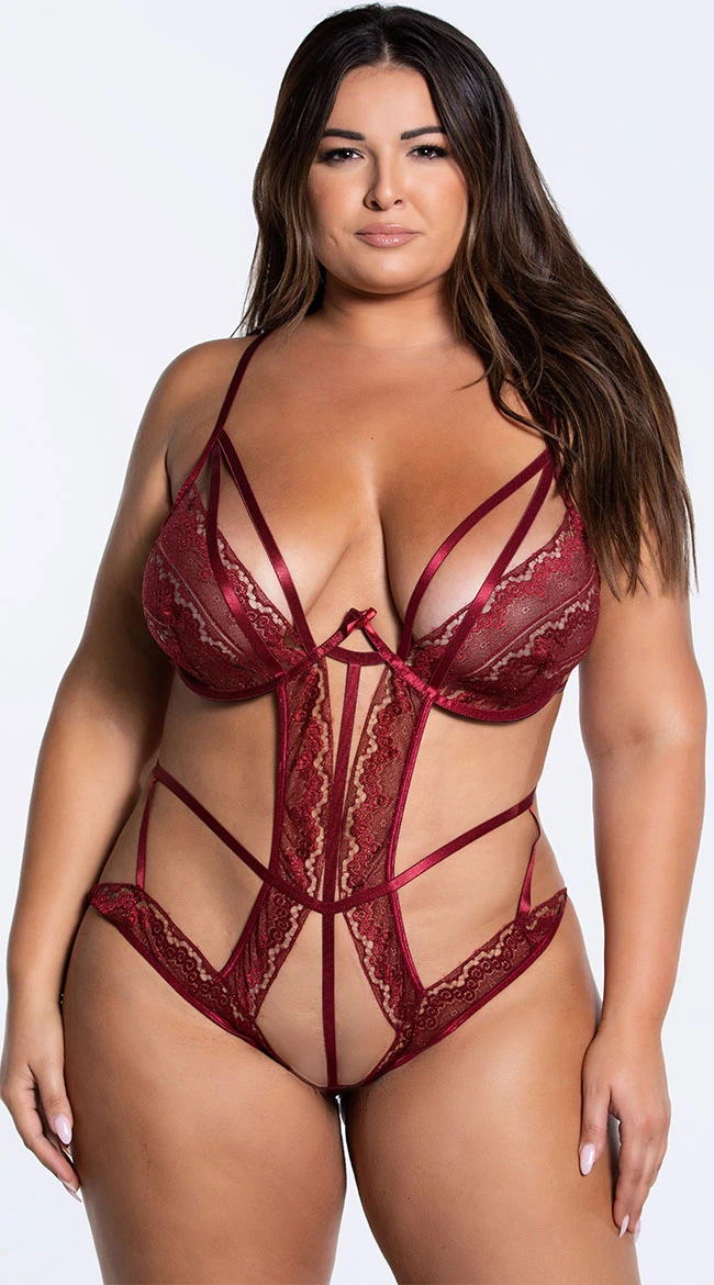 Roma Plus Size Fall To Pieces Crotchless Teddy 5 Roma Plus Size Fall To Pieces Crotchless Teddy - Image 3