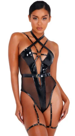 Roma Vinyl Vengeance Bodysuit -Lingerie And Swimwear Store RM LI435 Blk 2020NOV26348