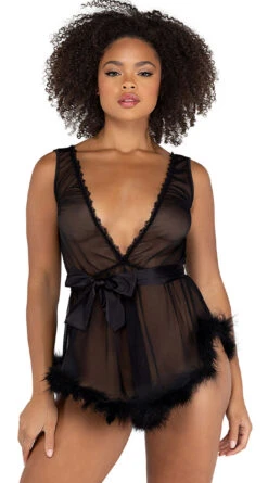 Roma Deep Connections Mesh Babydoll -Lingerie And Swimwear Store RM LI482 Blk 2021DEC43200