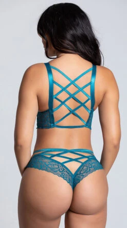 Lace Lattice Bikini Panty -Lingerie And Swimwear Store ST 10784 10785 TEAL PS09182019 7