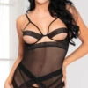 Sheer Intuition Merrywidow Set -Lingerie And Swimwear Store ST 11118P BLK F 2020MISSING