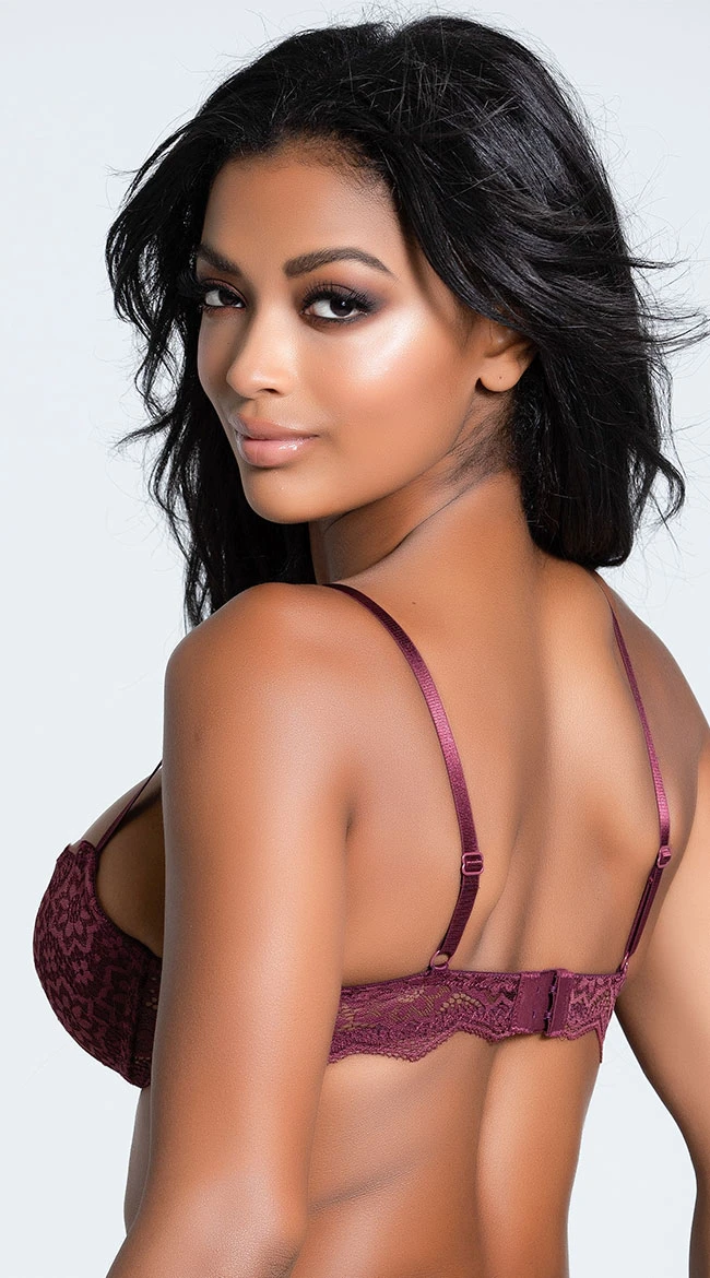 Yandy Crushin' On You Burgundy Push-Up Bra 4 Yandy Crushin' On You Burgundy Push-Up Bra - Image 2