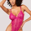 Yandy High Key Fine Lace Teddy