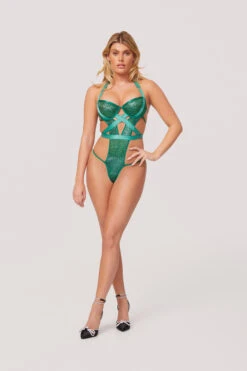 Yandy Glittering Passion Teddy -Lingerie And Swimwear Store YR E7282 TEDDY LINGERIE GREEN 2507