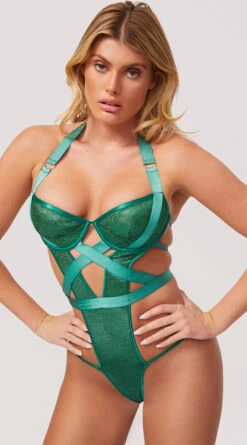 Yandy Glittering Passion Teddy -Lingerie And Swimwear Store YR E7282 TEDDY LINGERIE GREEN 2517