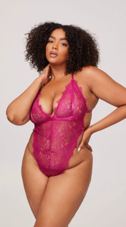 Yandy Plus Size High Key Fine Lace Teddy -Lingerie And Swimwear Store yo 52 11779x festival fuchsia 0292 yandy ps05312022